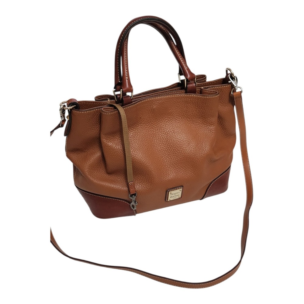 Dooney & Bourke‎ Ginger Pebbled Leather Satchel Crossbody Bag Gold Hardware